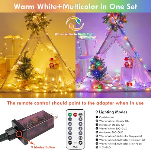 75.8FT Connectable Color Changing Christmas Light with Remote Timer 200 LED