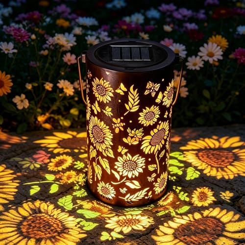 Colorful Solar Sunflower Lanterns Outdoor
