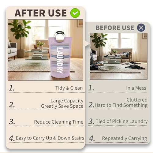 90L Collapsible Laundry Bag with Handle