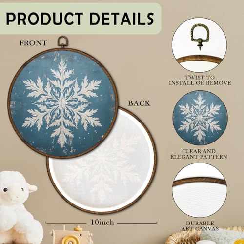 Winter Snowflake Christmas Wall Art Framed
