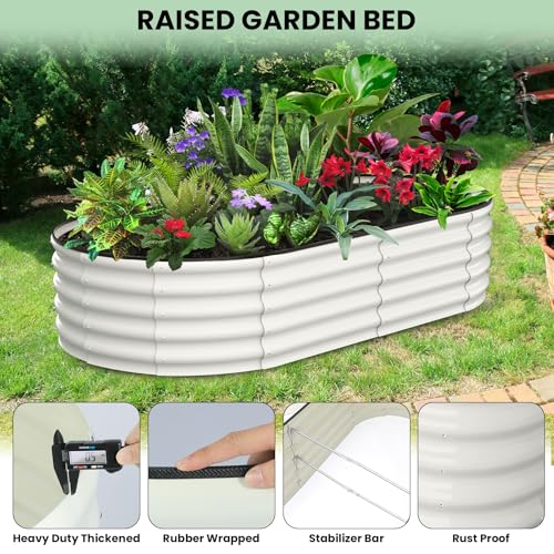 2 Pcs 6x3x1 ft Oval Raised Garden Bed (2 Count)