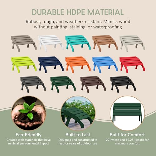 Dylan Outdoor Patio HDPE Adirondack Ottoman Footrest