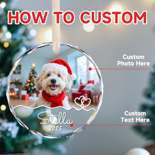 Personalized Dog Ornaments for Christmas Tree with Photo