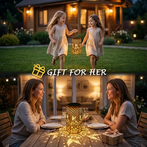 Birthday Gifts for Women Solar Lanterns Outdoor Waterproof