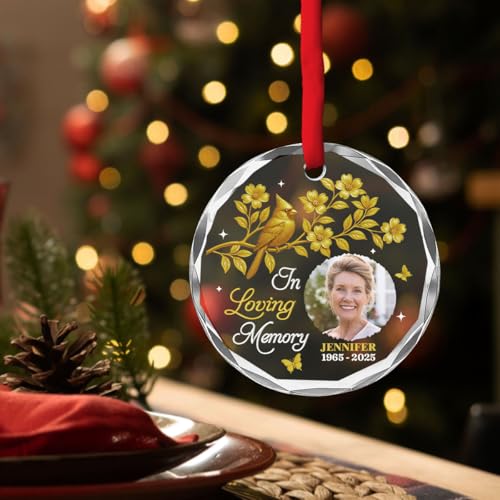 Our Loving Memory Glass Ornament for Loss of Loved Ones