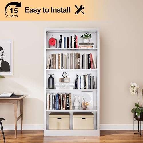 66" Tall Metal Bookcase