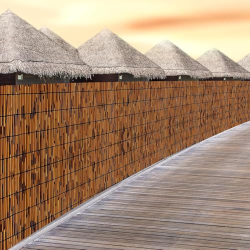 2PACK Natural Reed Fencing 6FT X 16.4FT Reed Fence 6FT High Balcony Reed Fence Privacy Reed Screen for Outdoor Backyard Patio (196.8 Sq Ft)