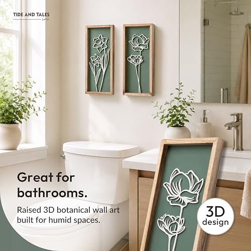 Floral 3D Green Wall Art (2 Count)