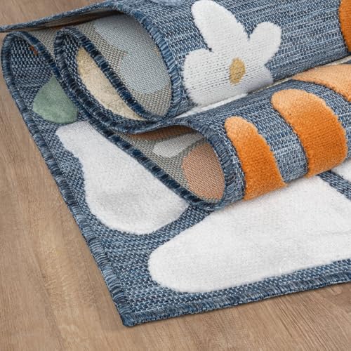 Outdoor Rug 9x12 Large Modern Floral Tropical Area Rugs for Outdoor and Indoor Patio Easy to Clean Non Shedding Living Room Porch Garden Washable Outside Carpet (108 Sq Ft)