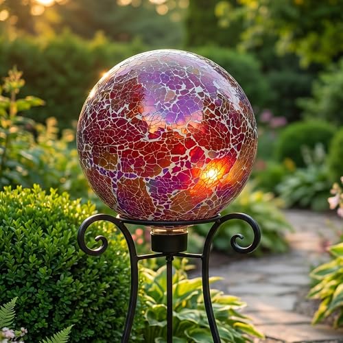 Sunnydaze 10" Mosaic Glass Gazing Ball for Garden (2 Count)