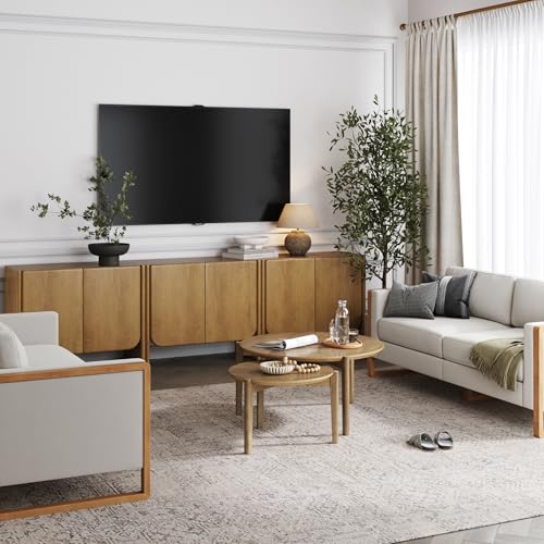 Jacala Mid Century Modern Entryway Storage Cabinet with Doors (3 Count)
