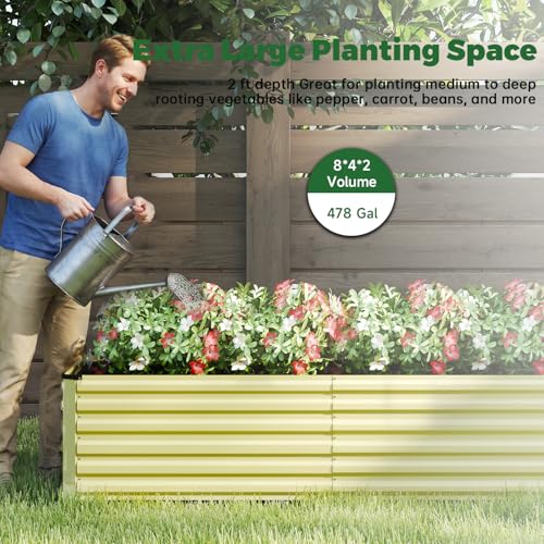 8x4x2ft Outdoor Metal Raised Garden Bed (2 Count)