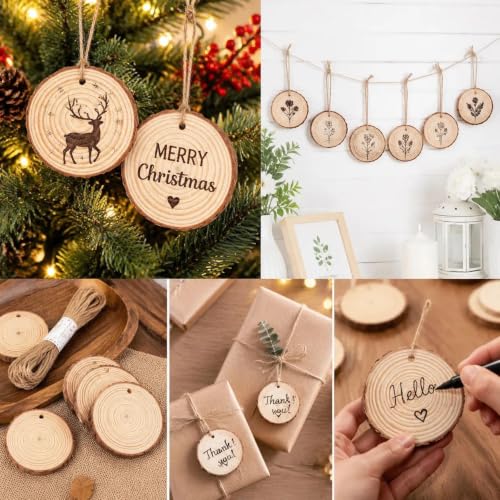30Pcs Natural Wood Slices (30 Count)