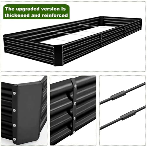 12×4×1ft Galvanized Raised Garden Bed Kit for Vegetables 2 Pack (2 Count)