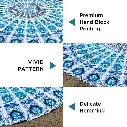 White Blue Tapestry