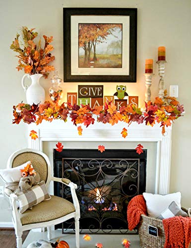 2 Pack Fall Garland Maple Leaf (11.7999 Foot)