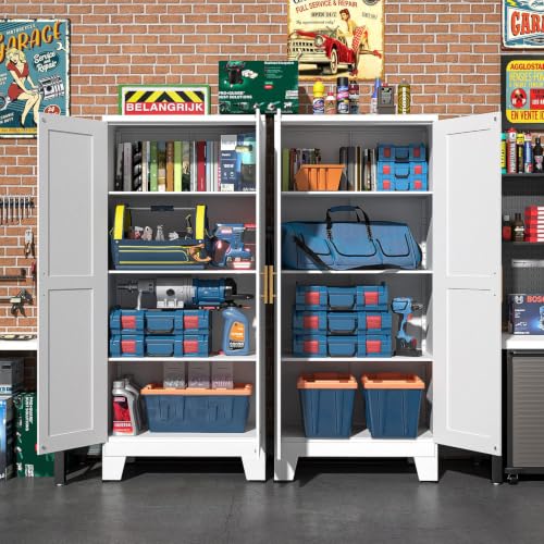 White Metal Storage Cabinet