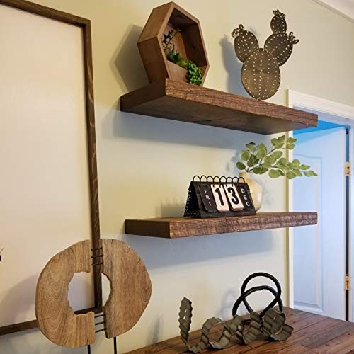 Joel’s Antiques 30 inch Floating Shelf 2 inch Thick Solid Wood Floating Shelves for wall