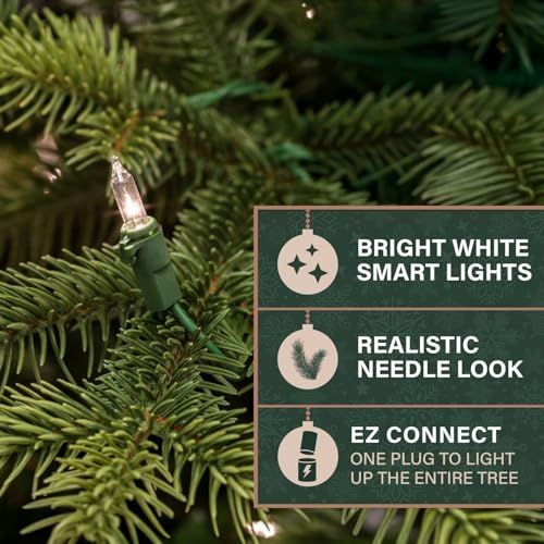 7.5 Ft. Foxtail Pine Artificial Christmas Tree with White Incandescent Smart Lights and Stand