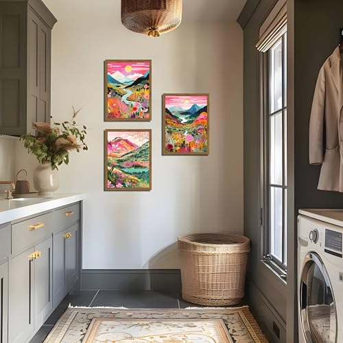 Boho Colorful Mountain Wall Art Set of 3 (3 Count)
