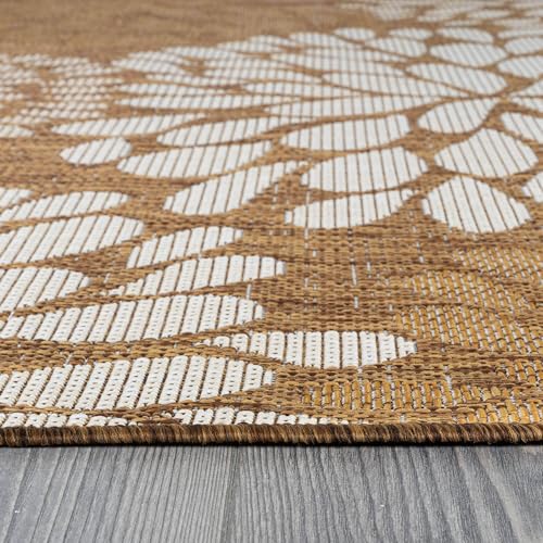 Outdoor Rug 8x10 Modern Exotic Tropical Leaf Area Rugs for Indoor and Outdoor Patio Deck Porch Garden Water Resistant Washable Outside Carpet