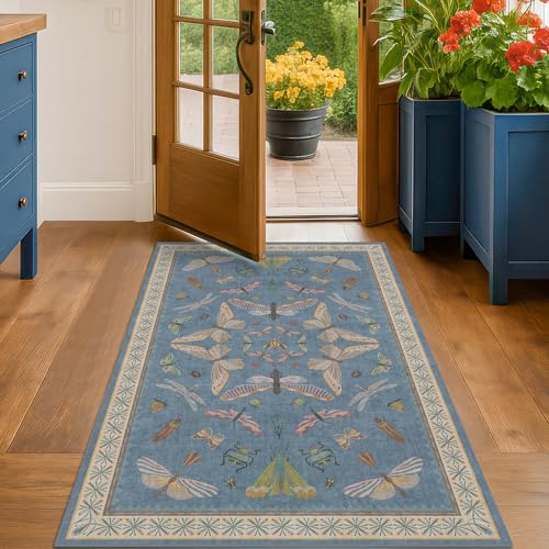 Insect 3x5 Washable Stain Resistant Rugs for Large Kitchen (15 Sq Ft)