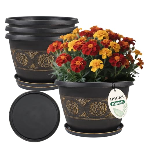 10 Inch Plant Pots (4 Count)