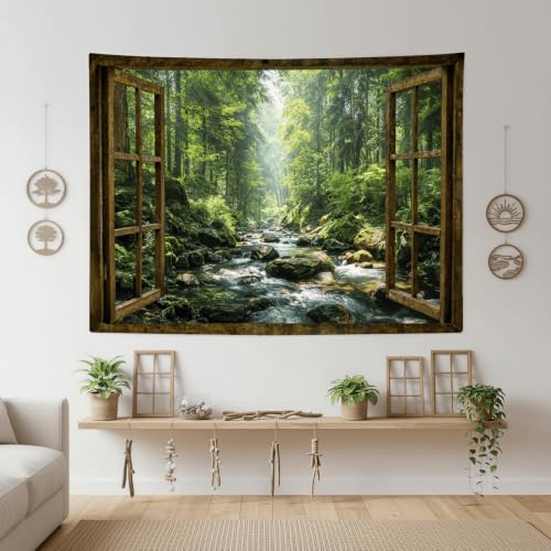 Window Forest Tapestry 48x36 Inch