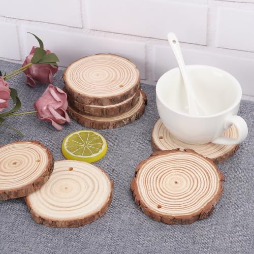 80 PCS 3.6 4 Inch Unfinished Wood Slices (80 Count)