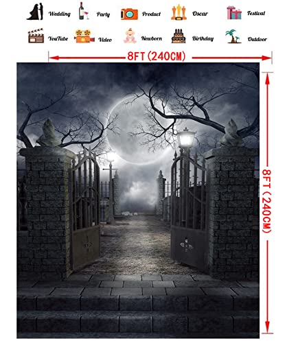 8x8ft Halloween Backdrop Background Nightmare Before Christmas Backdrop for Photography Zombie Themed Photo Booth Party Decorations CY034