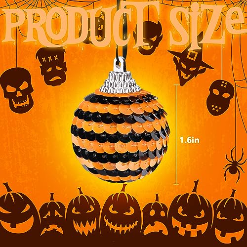 24 Pcs Halloween Sequin Hanging Ball Ornaments (24 Count)