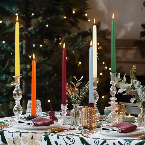 24 Pack 10" Tall Colored Taper Candles (24 Count)