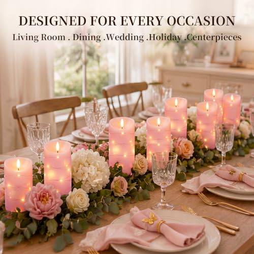 Flameless Candles with String Lights (2 Count)