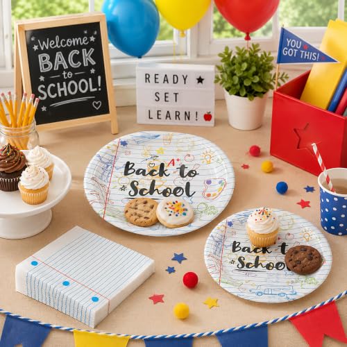 150Pcs Back to School Paper Plates & Napkins (150 Count)
