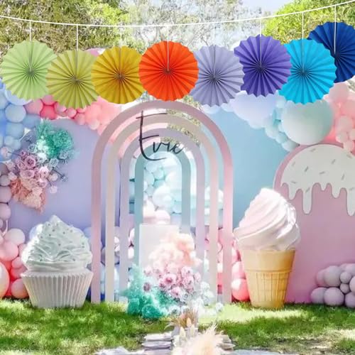 Green Party Decorations Lime Green Hanging Paper Fans DIY Set 12in (30 Count)