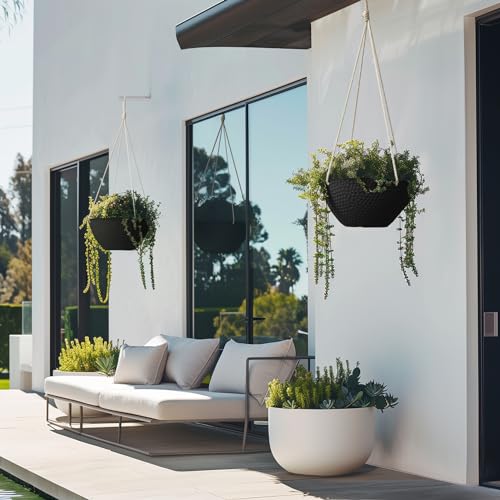 Large Hanging Planters for Outdoor Plants (2 Count)