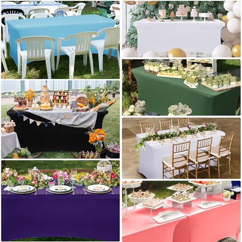 4ft Stretch Spandex Table Cover for Folding Tables (2 Count)