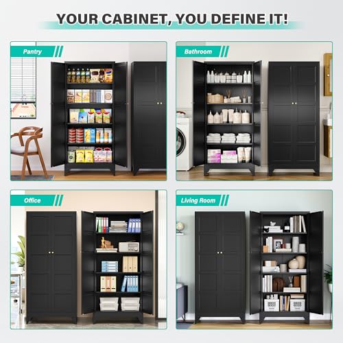 Pantry Storages Cabinet with 2 Doors and 5 Shelves
