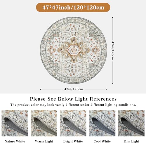 Washable Round Rug 4ft