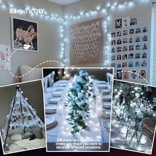 2 Pack Cool White Fairy Lights Battery Operated