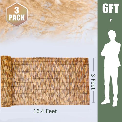 3 Pcs 3 x 16.4 ft Reed Fence Roller (3 Count)
