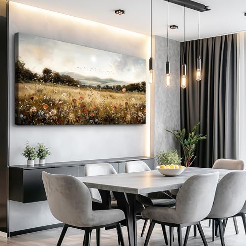 Large Wall Canvas Picture Aesthetics Vintage Lawn Painting With Printed Wall Art For Restaurant Classical Landscape Wall Decor For Office Living Room Bedroom Home Decoration 30 X 60 Inches