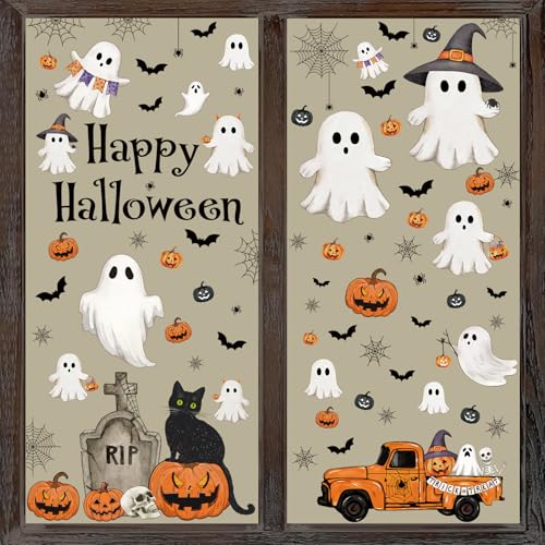 Vintage Halloween Window Clings 6 Sheets (6 Count)