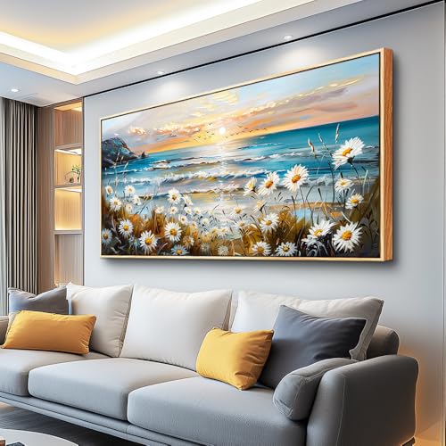 Large Canvas Wall Art For Restaurant Wall Decor For Living Room Farmhouse Bedroom Office Decor Flowers Marine Landscape Painting Print Modern Artwork Home Decoration Easy Hanging 30x60 In