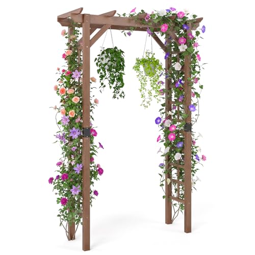 7FT Wood Garden Arbor Trellis