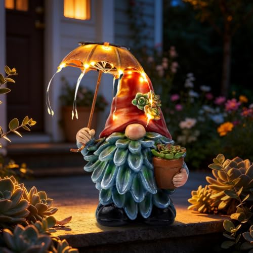 Solar Outdoor Statues Gnome Garden Decor