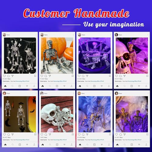 16Pcs 6" Halloween Mini Plastic Skeleton Figurines Decorations Set (16 Count)