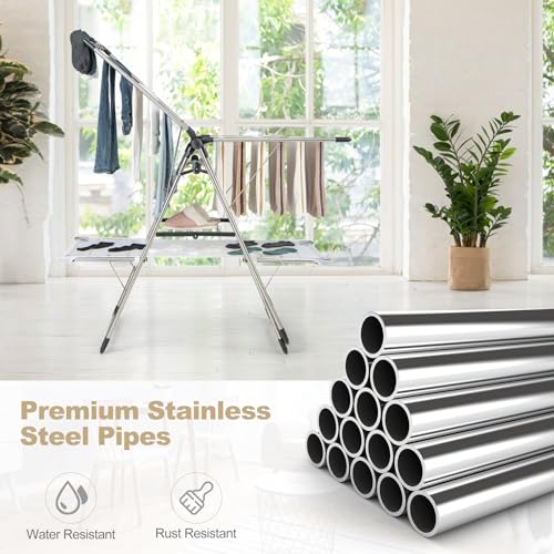 Freestanding Foldable Clothes Drying Rack