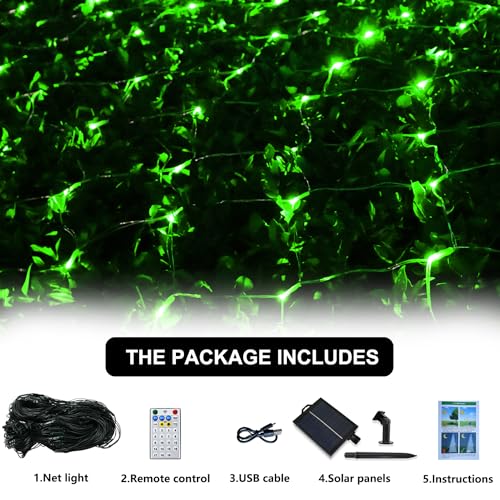 Solar Net Lights Outdoor Mesh Lights Green