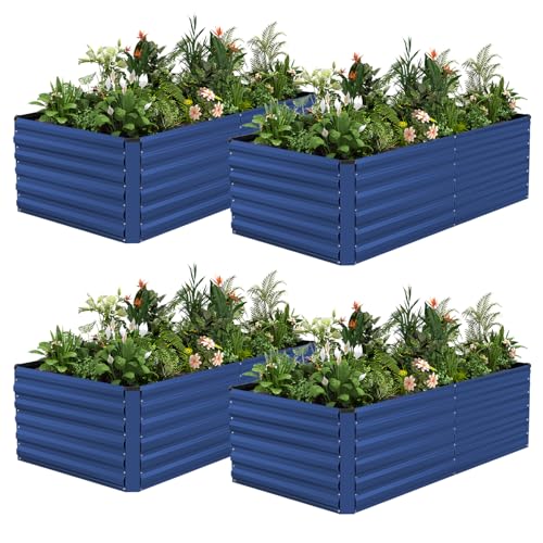 6x3x2ft Outdoor Metal Raised Garden Bed (4 Count)